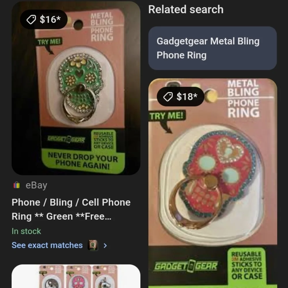 Pink Metal Bling Phone Ring